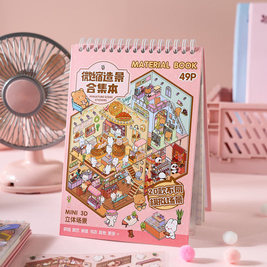 3D Miniature Landscape Scenery Sticker Book