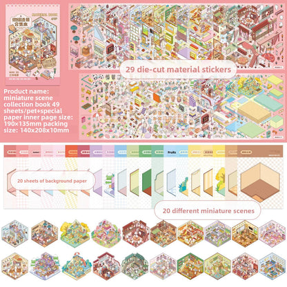 3D Miniature Landscape Scenery Sticker Book