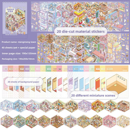3D Miniature Landscape Scenery Sticker Book